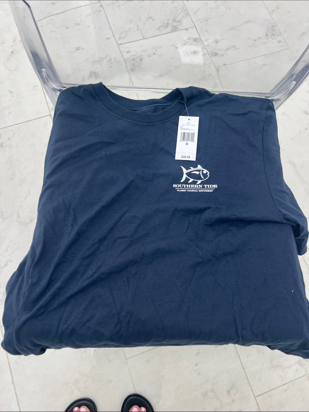 NEW Southern Tide Navy Short-Sleeve Logo Tee
